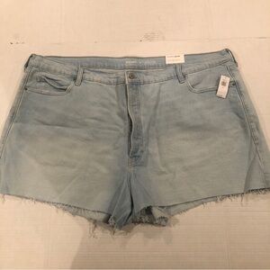 Old Navy Womens 28 High Rise Sky-Hi A-Line Secret Pockets Blue Denim Jean Shorts